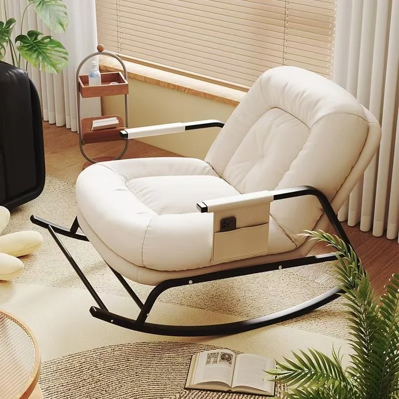 Rocking Chair Wing Gold Luxury Nordic Modern Armchair Fabric Velvet Leather Furniture Home Sofa Accent Lounge Living Room Chairs