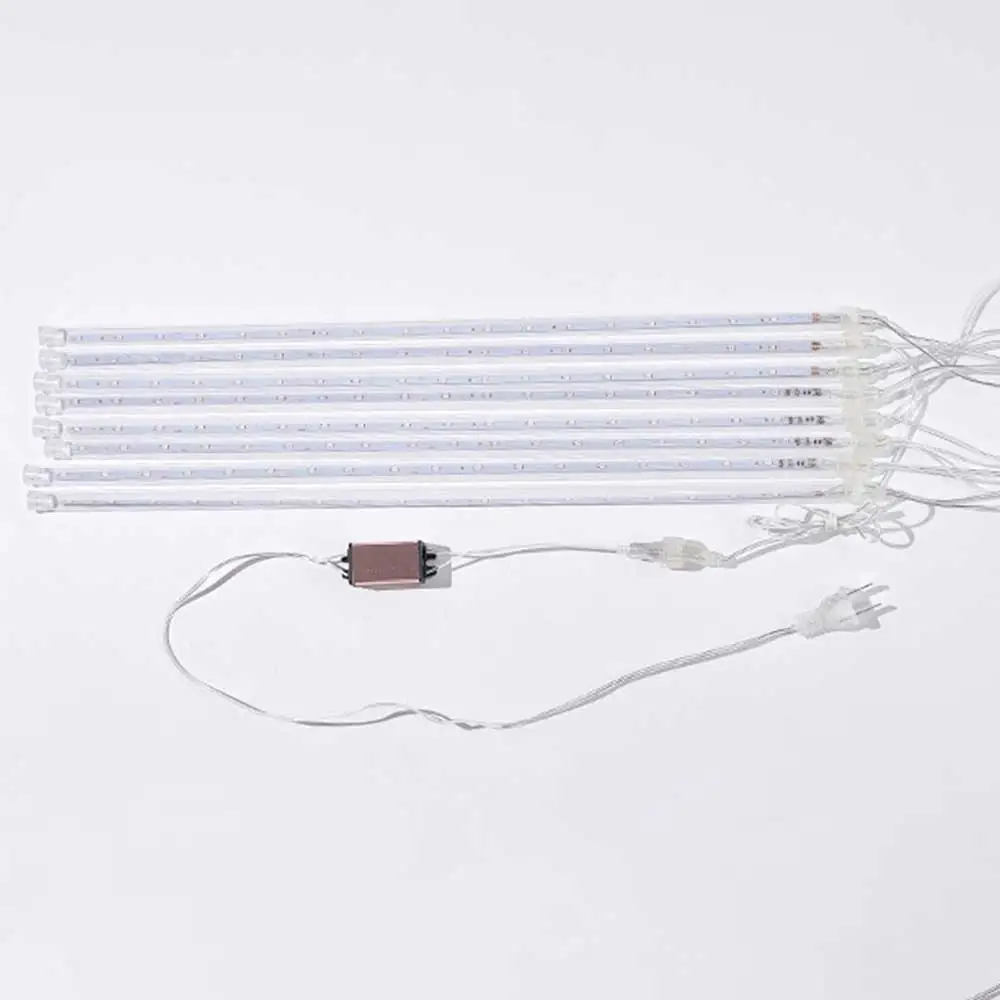 Solar Star Falling Rain Lights Christmas Curtains Meteor Fairy Lights Garden Icicle Round Tube String Lights