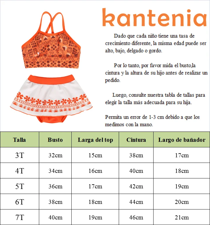 Ocean Romance Adventure Vaiana 2pcs Girls Swimwear Kids Swimming Clothes Baby Summer Bikini Swimsuit Beachwear with Accessories