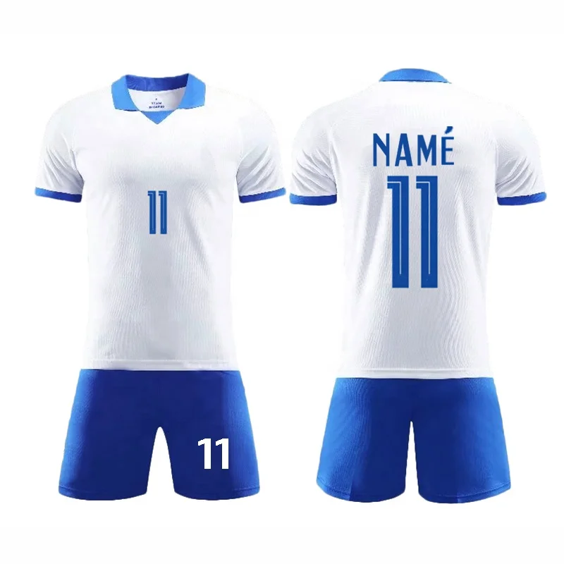 Breathable Made in 100% Polyester Quick Dry Thai Quality Soccer Jersey Customize Name and Number