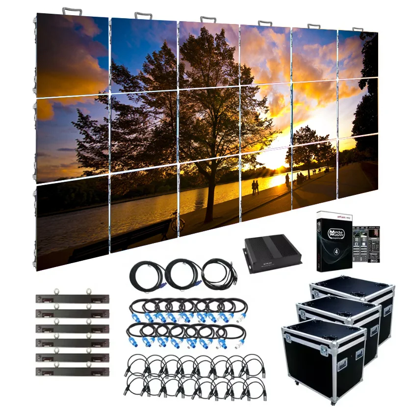 4m X 3m Turnkey Complete System P2.6 P2.9 P3.91 LED Display 500mmx1000mm LED Panel Backdrop Indoor Outdoor LED Screen