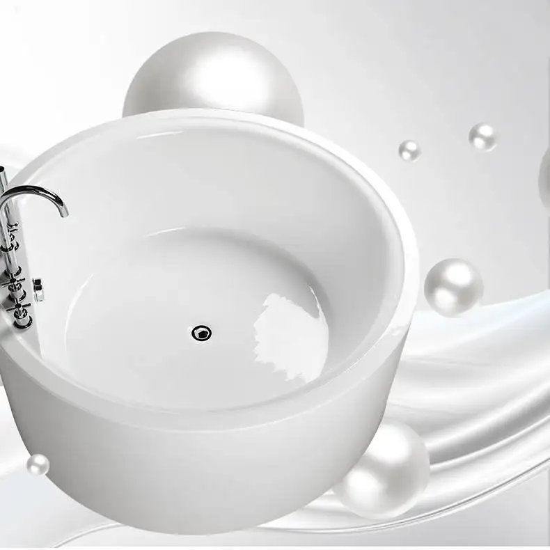 Round Acrylic Bathtub Whirlpool tub Higher bath tub Hotel Bathroom Customized Round Shaped Free Standing