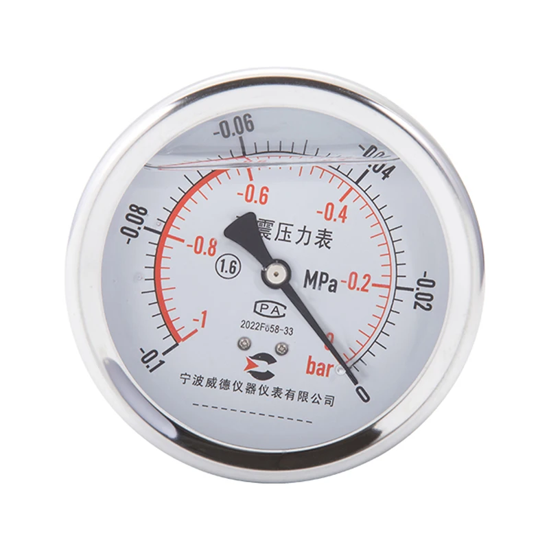 Excellent Quality 100mm Steam Pressure Gauge Vacuum Brass Back Mounted Pressure Meter Gauge for Gas