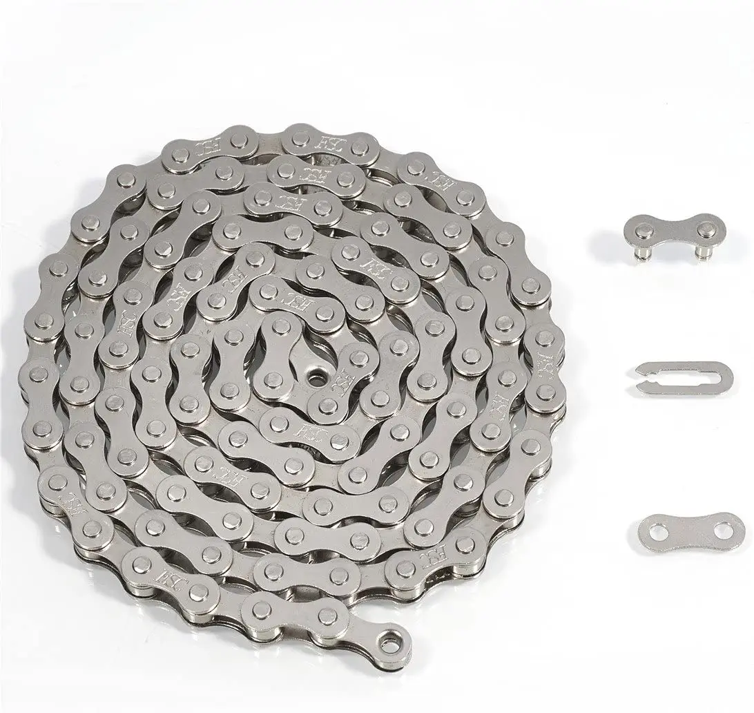 ZHIQIU F410 1-Speed MTB Bicycle Chain Single (1/2 x 1/8-Inch, 104L) silver bike chain