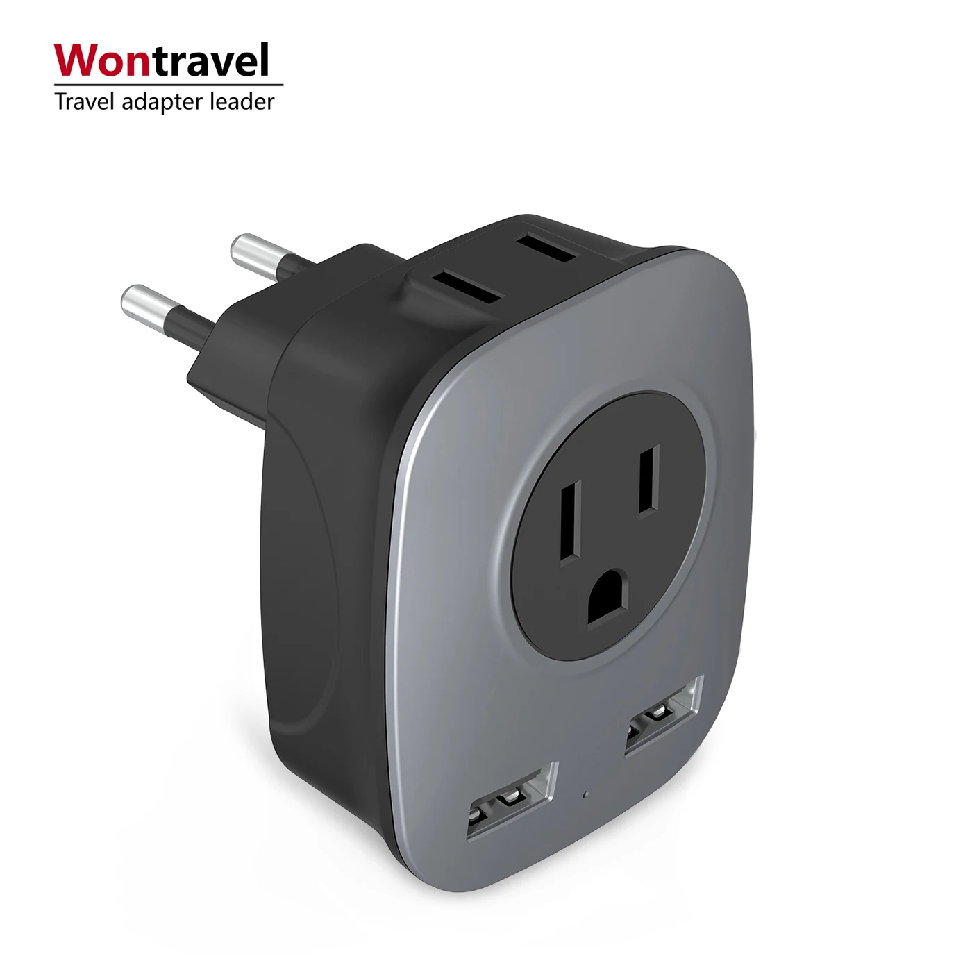 Wontravel новый продукт универсальный адаптер для путешествий 2 usb Европейский набор 110 В до 220 В зарядное устройство