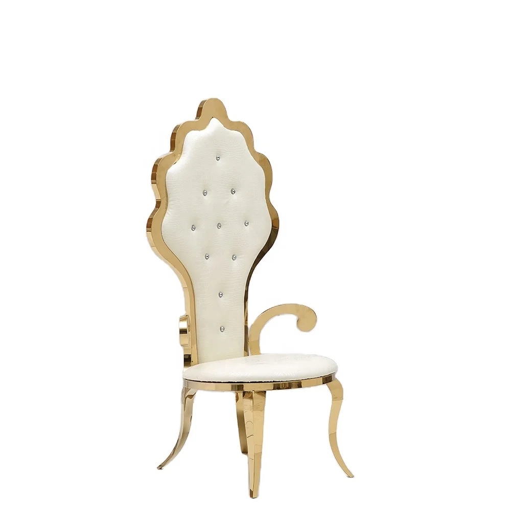 Hot sale royal romantic furniture chairs with cheap price stainless steel wedding throne chair