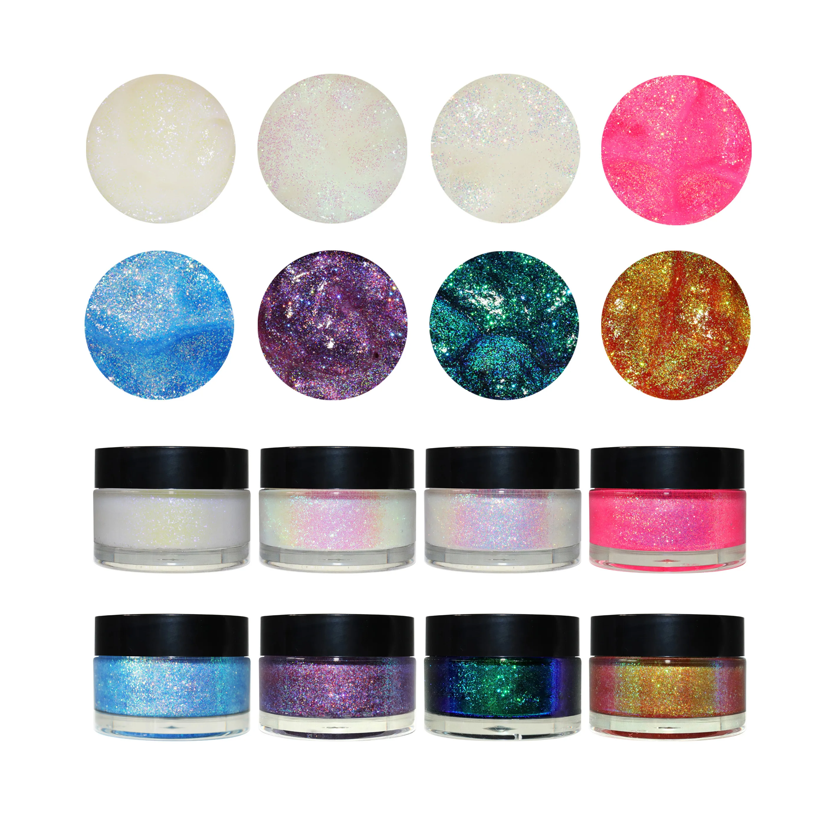Wholesale 8ml Matte Cosmetic Makeup Eyeshadow Chunky Glitter Face Gel Festival Painting Supplies Face Body Various Skin Colors
