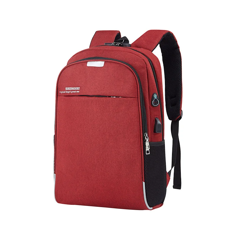 2024 fashion young teens with earphone hole backpack males boys school bag with Reflective strip
