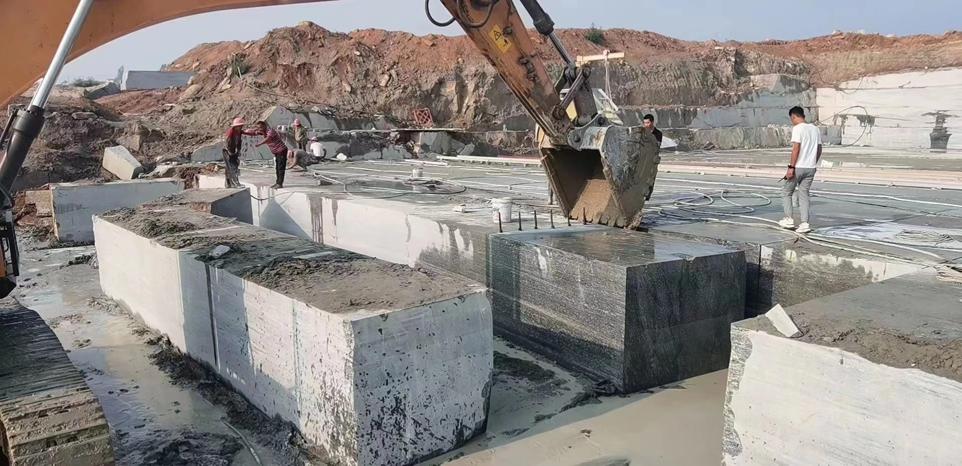 China natural stone wall clading pool paving landscape mural rock Night Snow granite