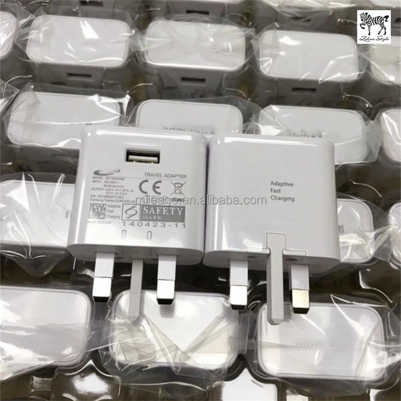 Original For Samsung Galaxy S7 S8 UK Adaptive Fast Charger 9V/1.67A 3 pin UK Usb Wall Charger