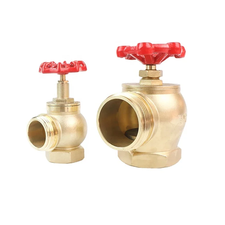 Fire hydrant Valve Natural or painted brass angle fire valve fire fight landing valve with coupling