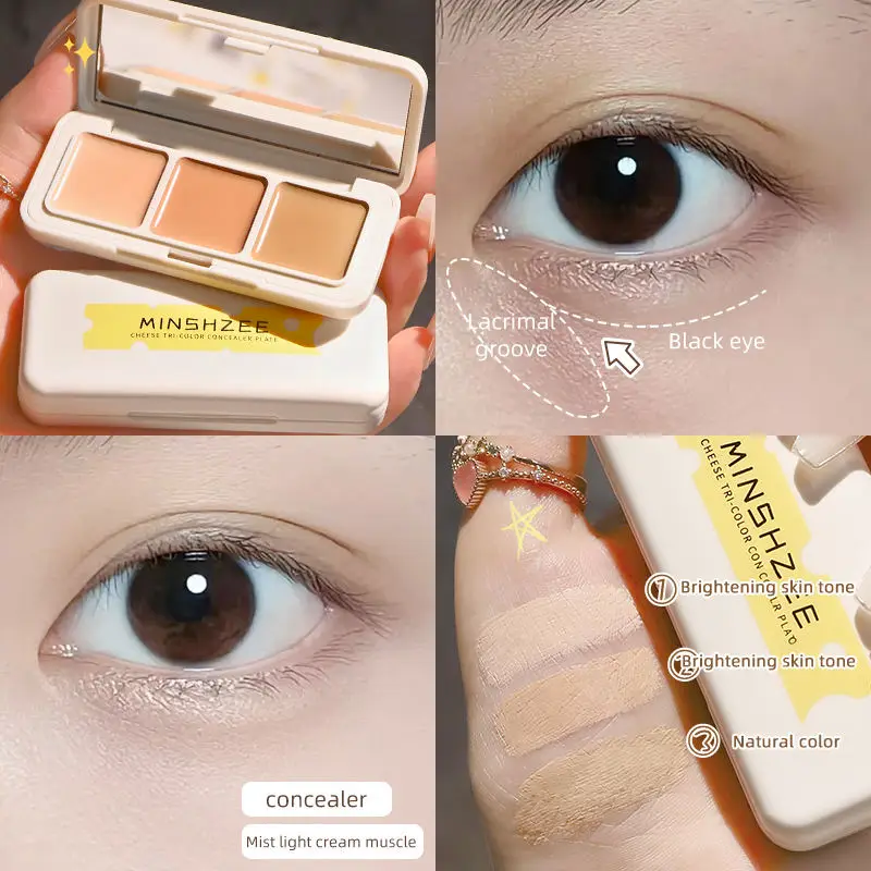 3 Color High Quality Long Lasting Full Coverage Waterproof Private Label Concealer Palette Cream Makeup Concealer Palette