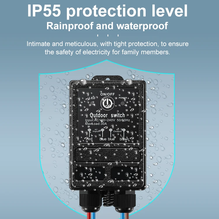 outdoor lights ip55 waterproof 30a 433 1km long range wireless remote controller ac 220v relay wireless rf remote control switch
