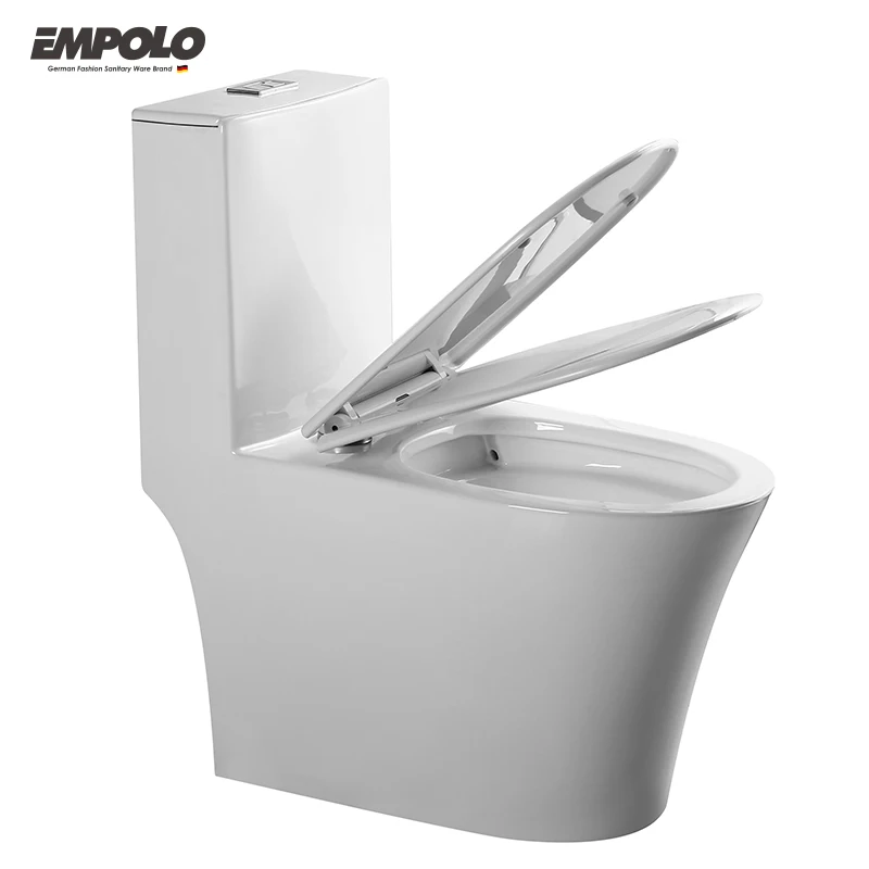 Empolo Luxury Toilets Ceramics White Wc One Piece Sanitary Ware Toilet Set Seat Bowl for Hotel Bathroom