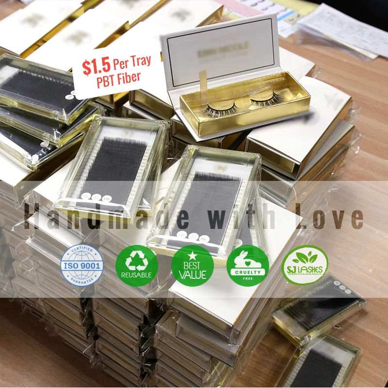 AUTO FAN LASHES of russian volume eyelash extension 0.07 D/C fake lashes made of Chinese Eyelash Factory