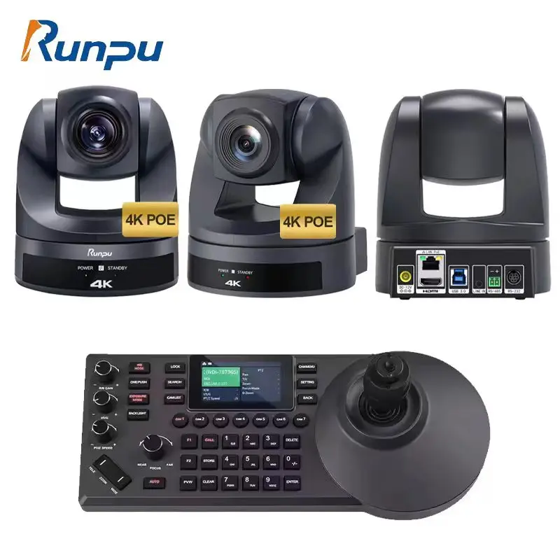 Runpu HK10UH Excellent Tiktok Youtube Streaming 4K 8mp 20X PTZOptics Conference Room Camera hd mi with IP Controller OBS vMix