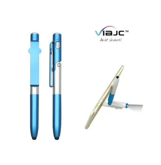 4 in 1 ball pen with light mobile phone holder stylus