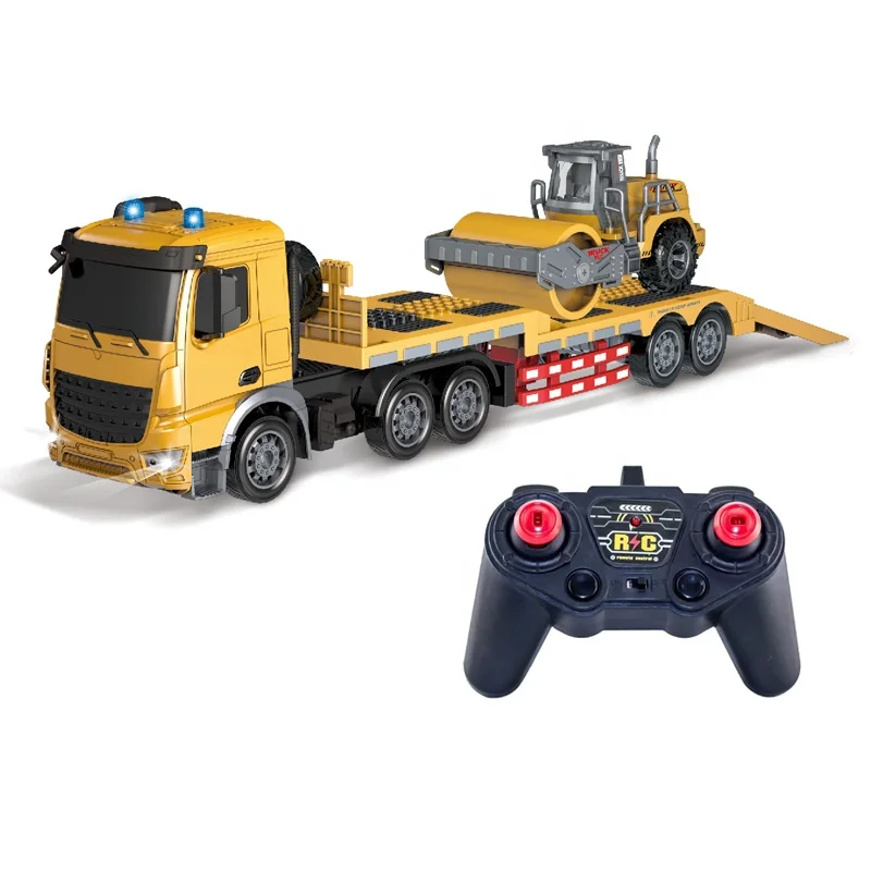 RC tow truck toy remote control engineering tractor toy flatbed trailer vehicle toy for boys