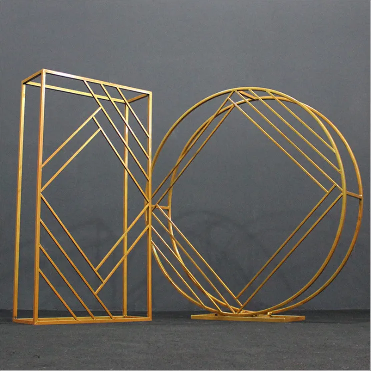 
Rectangular and circular wrought iron wedding props decoration 