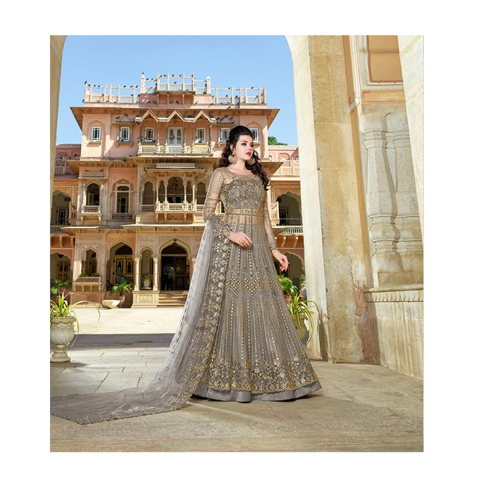 Women Wedding Embroidered Net Fabric Dress Supplier