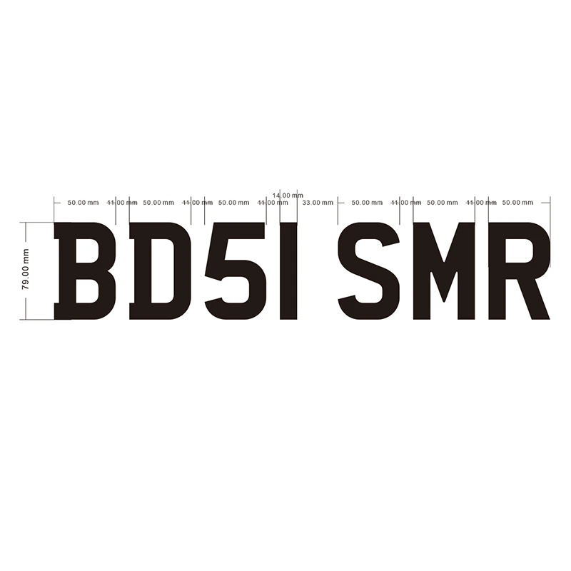 Britain license plate Reflective Safety  Metal Name Plate Engraved Black car  grade Reflective sheeting vinyl film