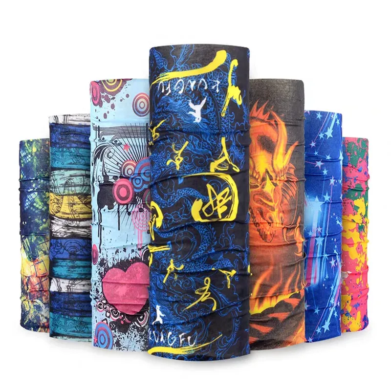 Factory logo custom cycling neck gaiter polyester printing bandanas sport scarf