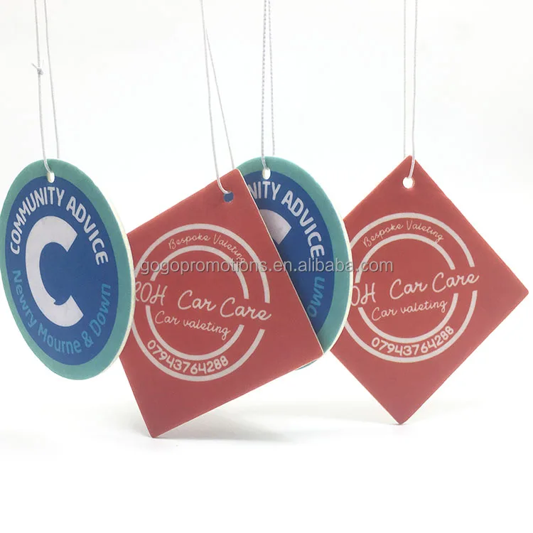 Wholesale Promotional Gifts Custom Logo Long Lasting Perfume Hanging Air Freshener Different Scents Paper Car Air Freshener
