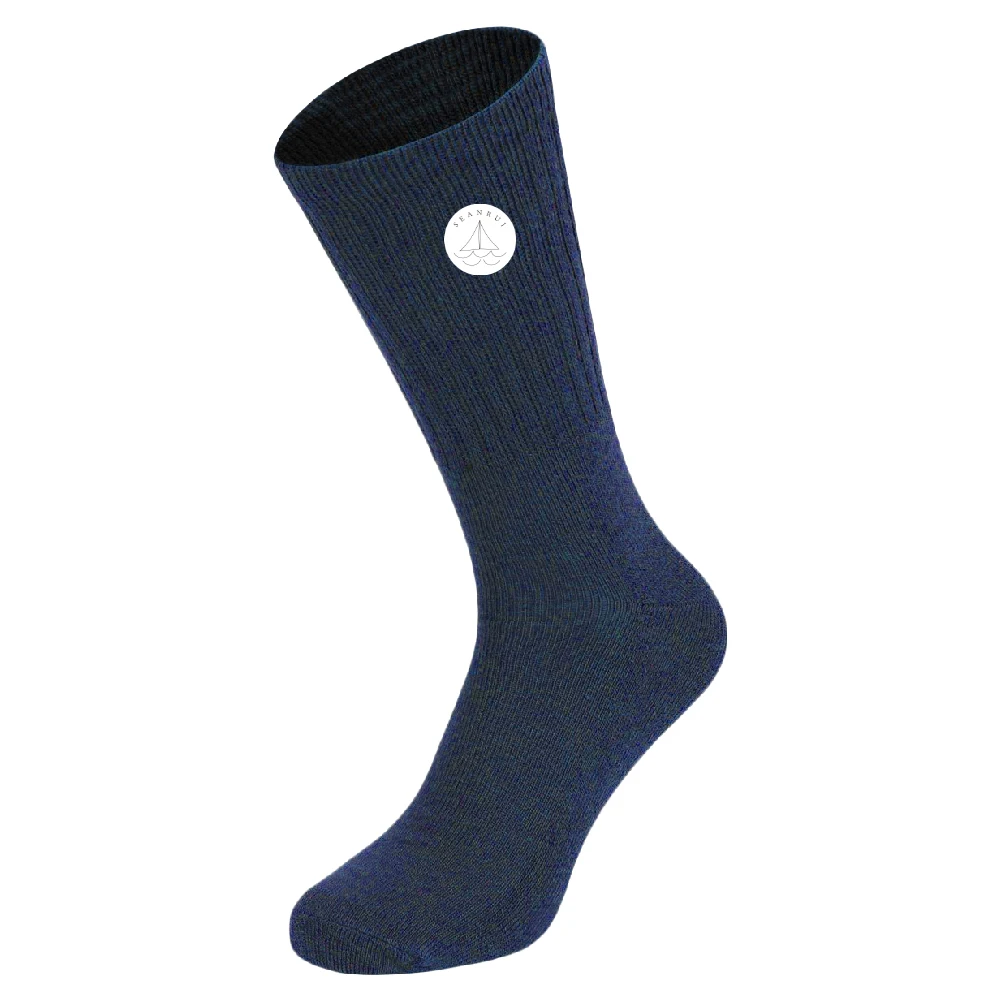 Vintage bamboo breathable dark color unisex socks custom design patch work for socks