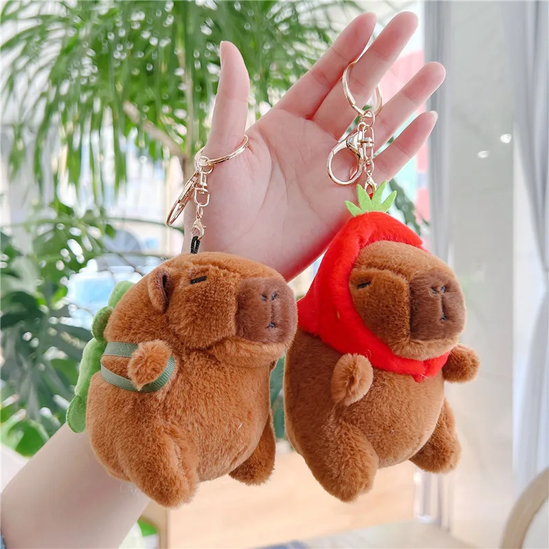 Wholesale Hot Selling Capibala Doll Cute Capybara Pendant Plush Toy Keychain Claw Machine Doll Keychains