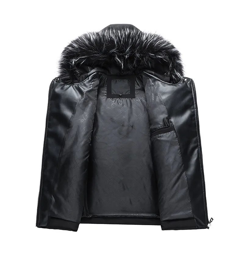 
Paneled fur trimmed jacket hip hop leather jackets parker jacket 