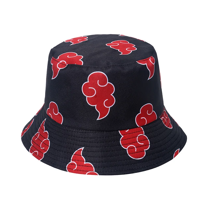 Anime Pattern Naruto Akatsuki Symbol Red Cloud Sign Bucket Hat