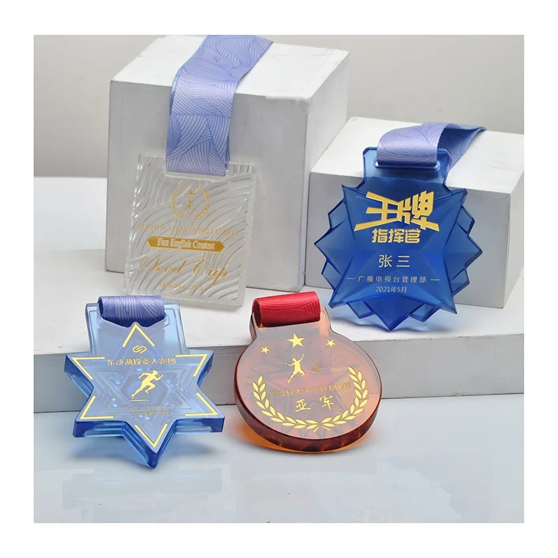 Jadevertu luli  Crystal medal  for  School Student sport Prize Presentation Customize  custom award