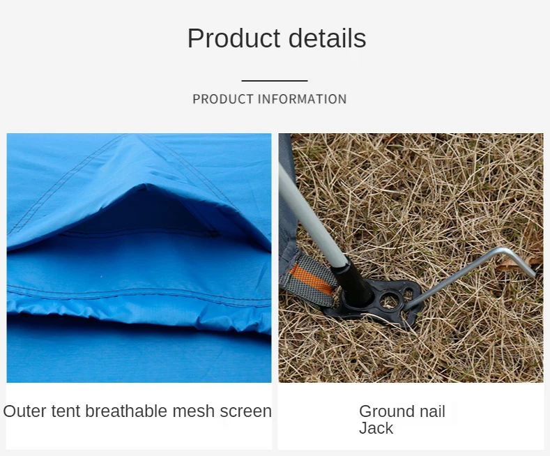 20D Nylon Ultralight Waterproof 2 Person Trekking Pole Tent for Camping Hiking Trekking Backpacking Man Top Style Fabric