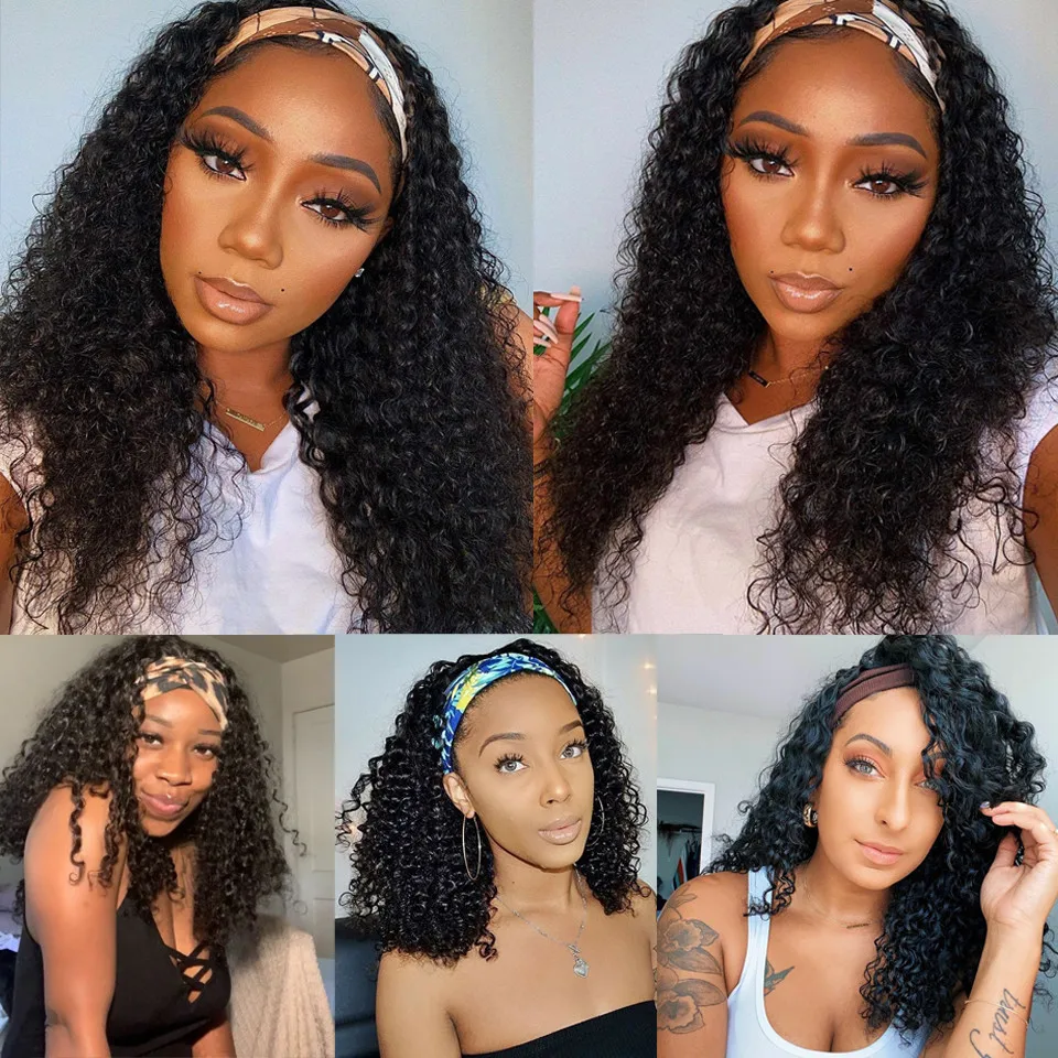 Wholesale free shipping straight cambodian 100% quality remy virgin glueless human hair headband wigs