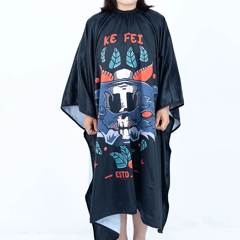 Kefei polyester digital printing hairdressing cape haircut apron custom salon cape barber shop cape