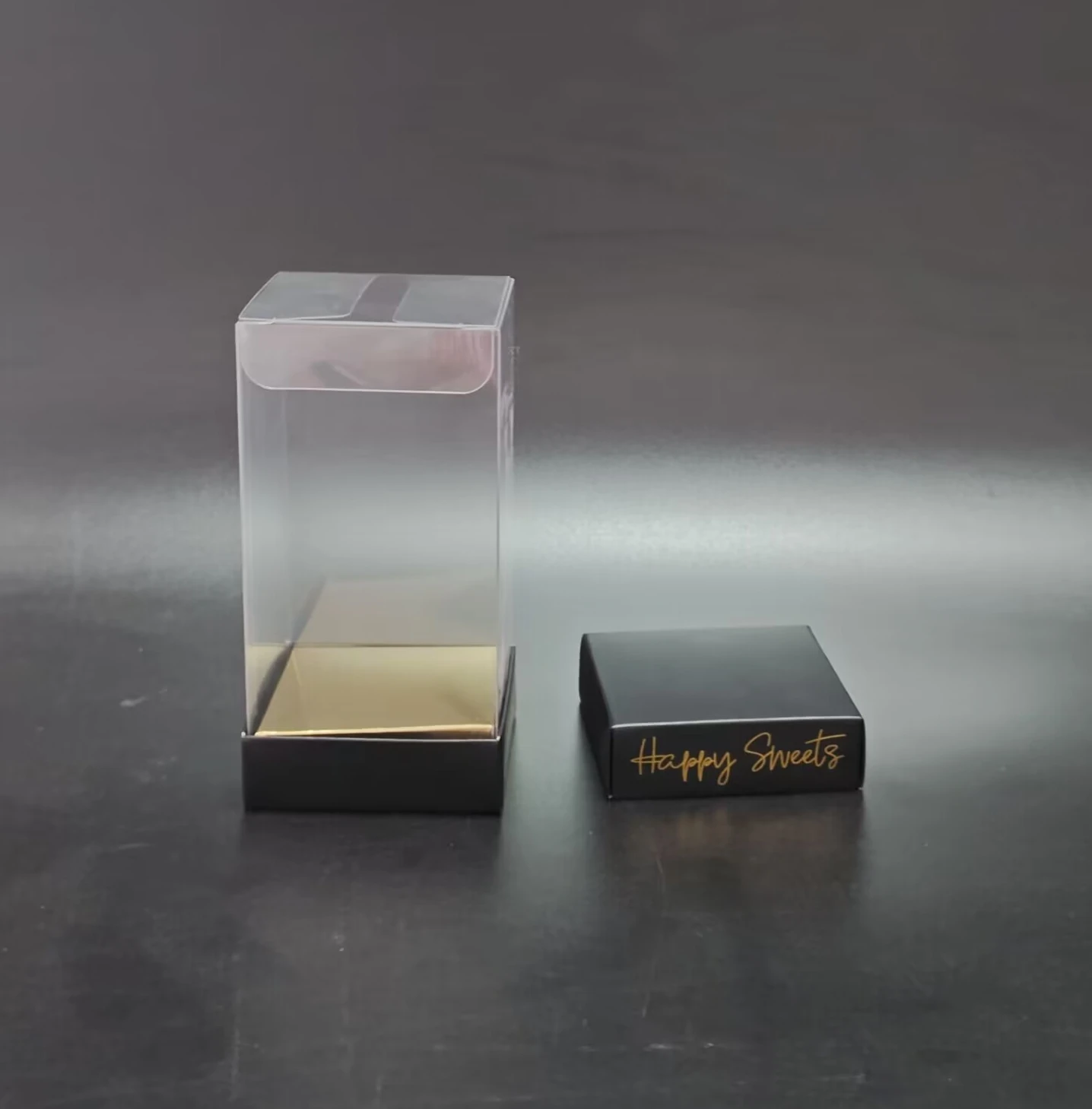 High quality custom folding transparent PET gift box with cardboard base for easter eggs packaging