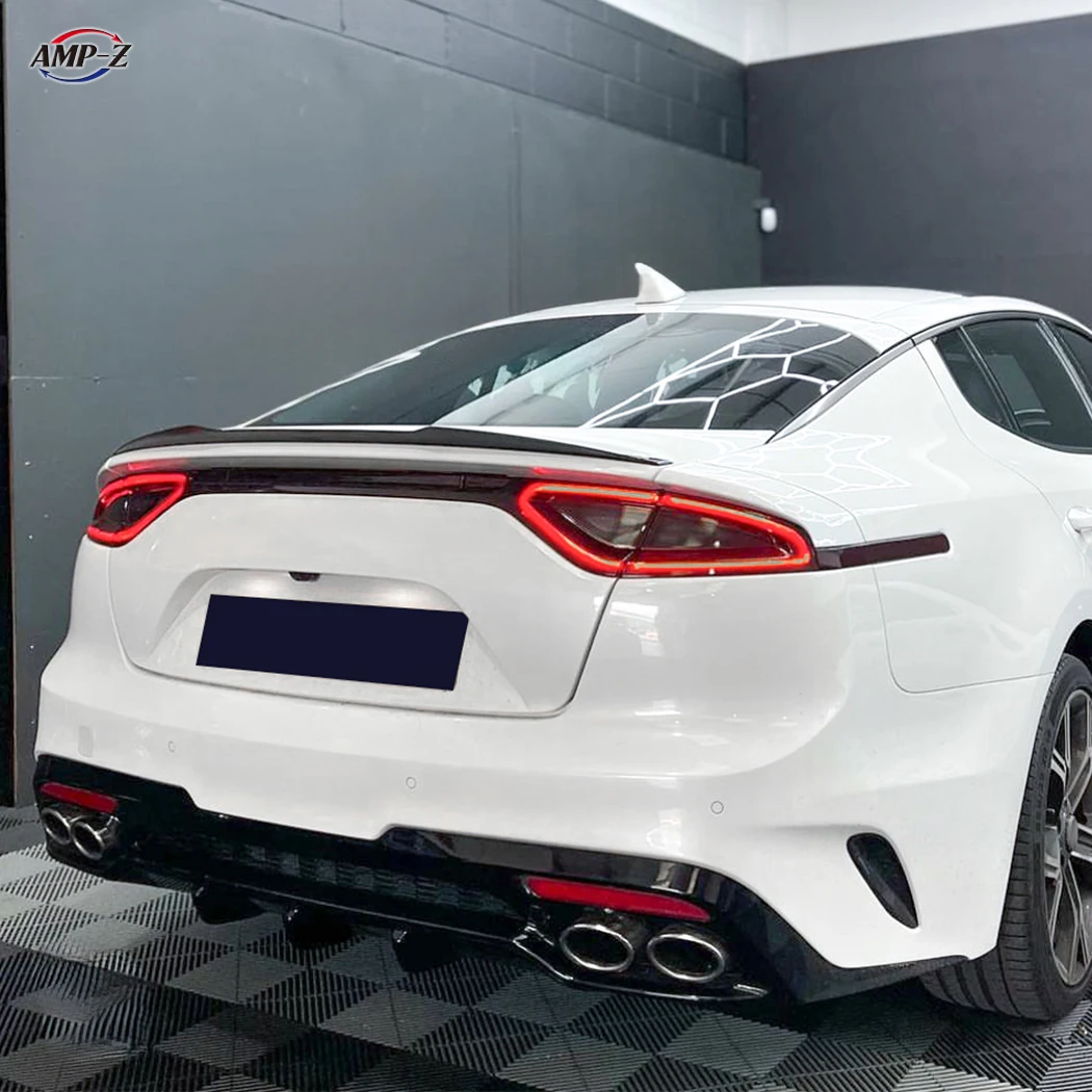 AMP-Z Stinger Gloss Black Plastic Material Rear Trunk Spoiler Auto Body Kits For KIA Stinger 2018+ Car Accessories