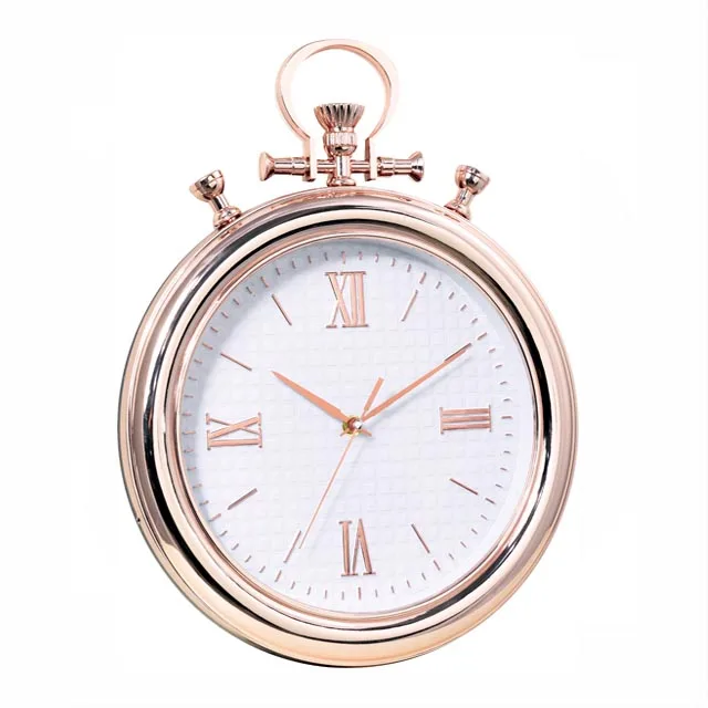 Custom logo design light green colorful white and gold home movement wall clock
