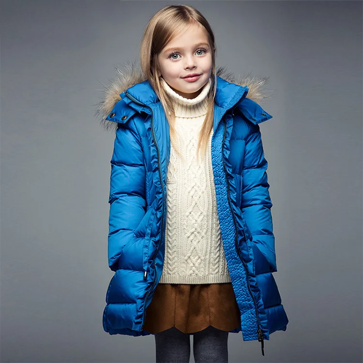 
Winter Baby Children Duck Down Padded Coat Kids Hooded Outerwear Girls Down Jacket 