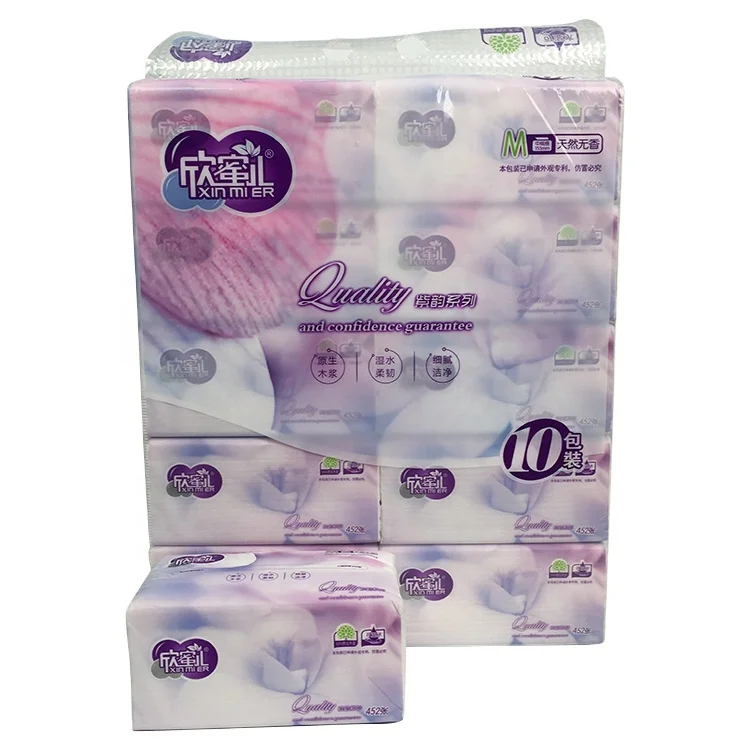 Free Sample Customized 1-4 Ply Soft pack facial tissue paper  wholesale virgin wood pulp Facial Tissue