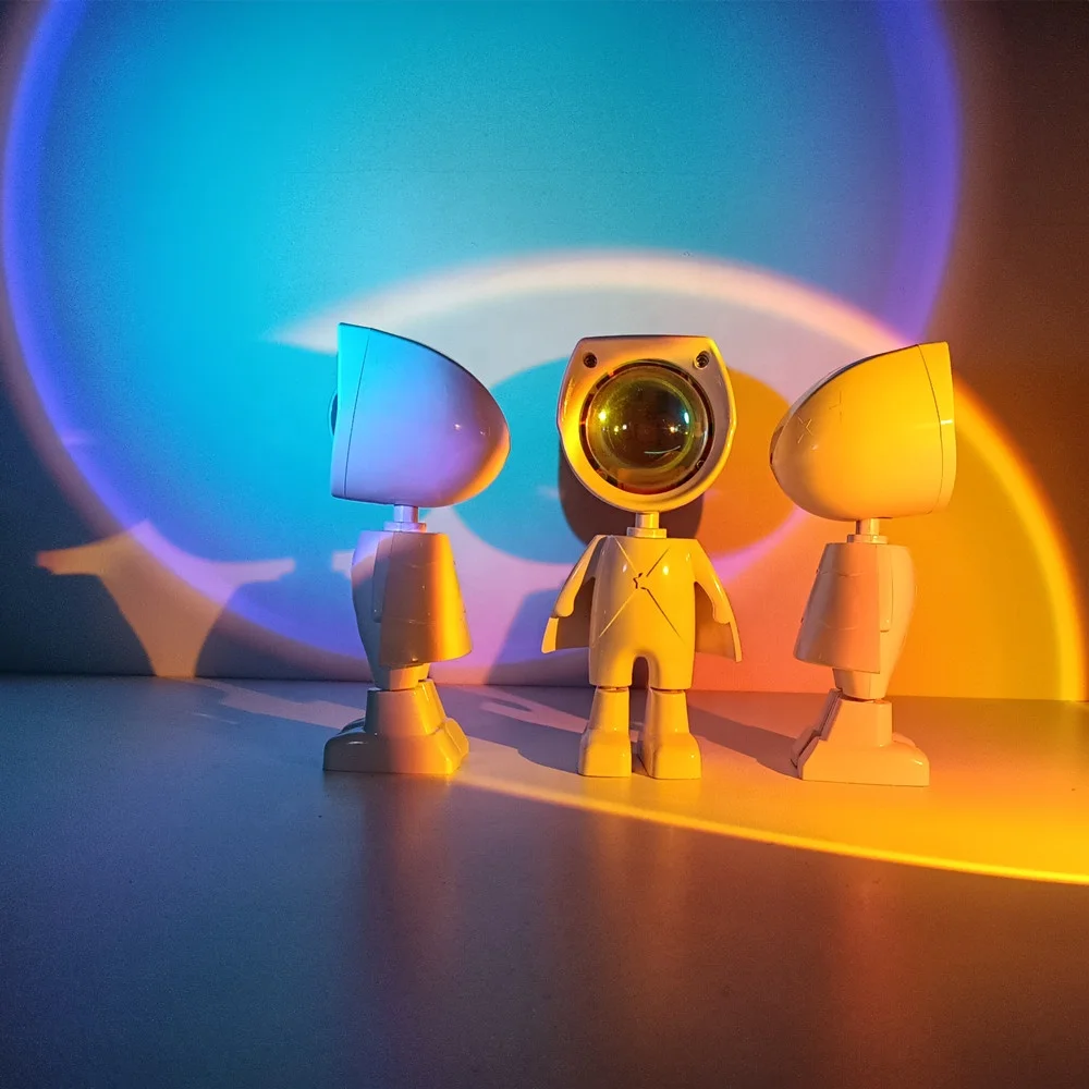 Rechargeable 3W Rainbow Sunset Red Projector Led Sunset Lamp With Battery USB Glow Light Warm Romantic