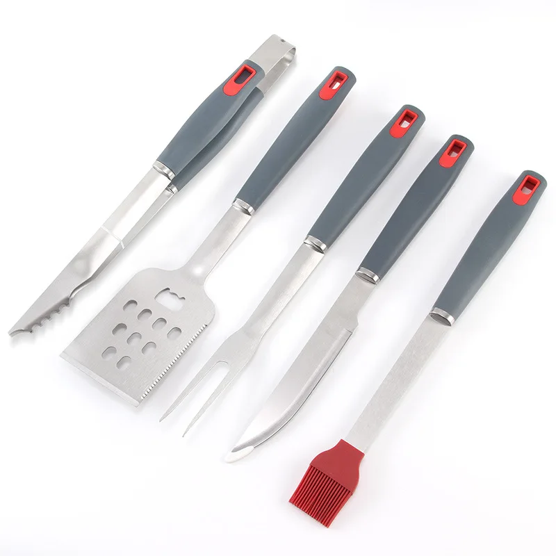 BBQ Tools Set Stainless Steel BBQ Fork Shovel Knife Stick Kits Outdoor Camping Cooking Tools Barbecue Utensils With Bag