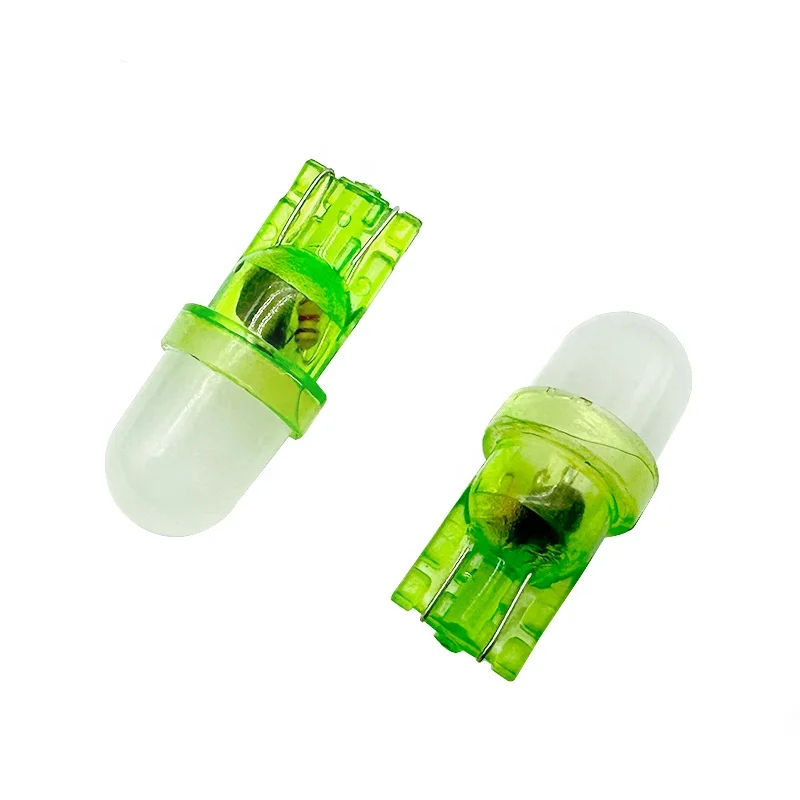 autodragons OEM Transparent Socket AC 6.3V Anti Ghosting Green 1 Led Frosted lens 194 #555 T10 wedge Pinball Led Lights