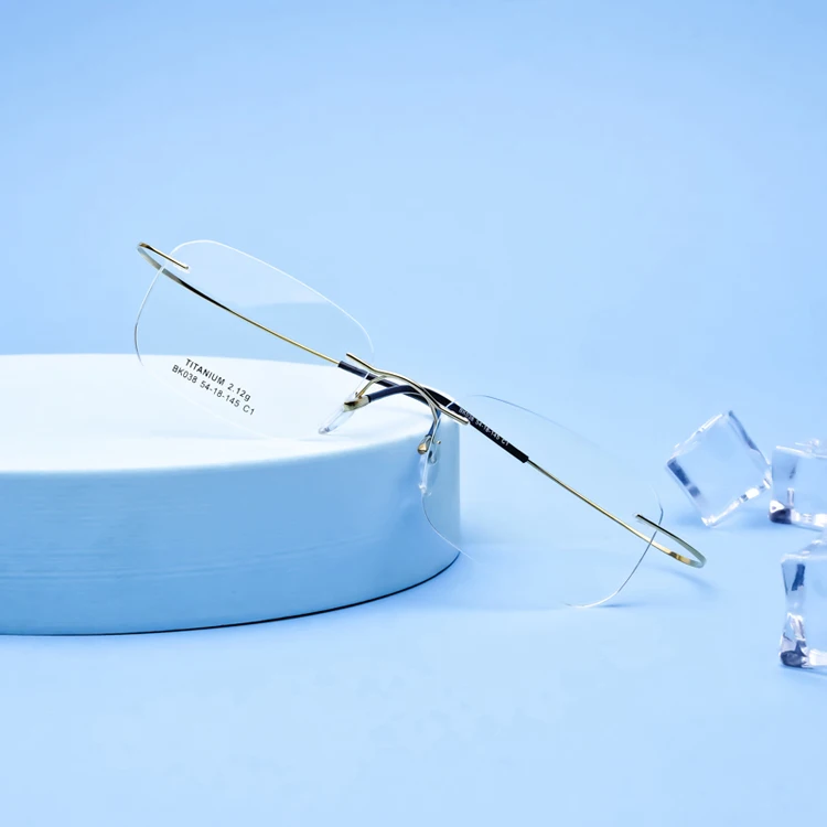 DOISYER Custom logo fashion brand names optical eyeglass rimless frame titanium glasses