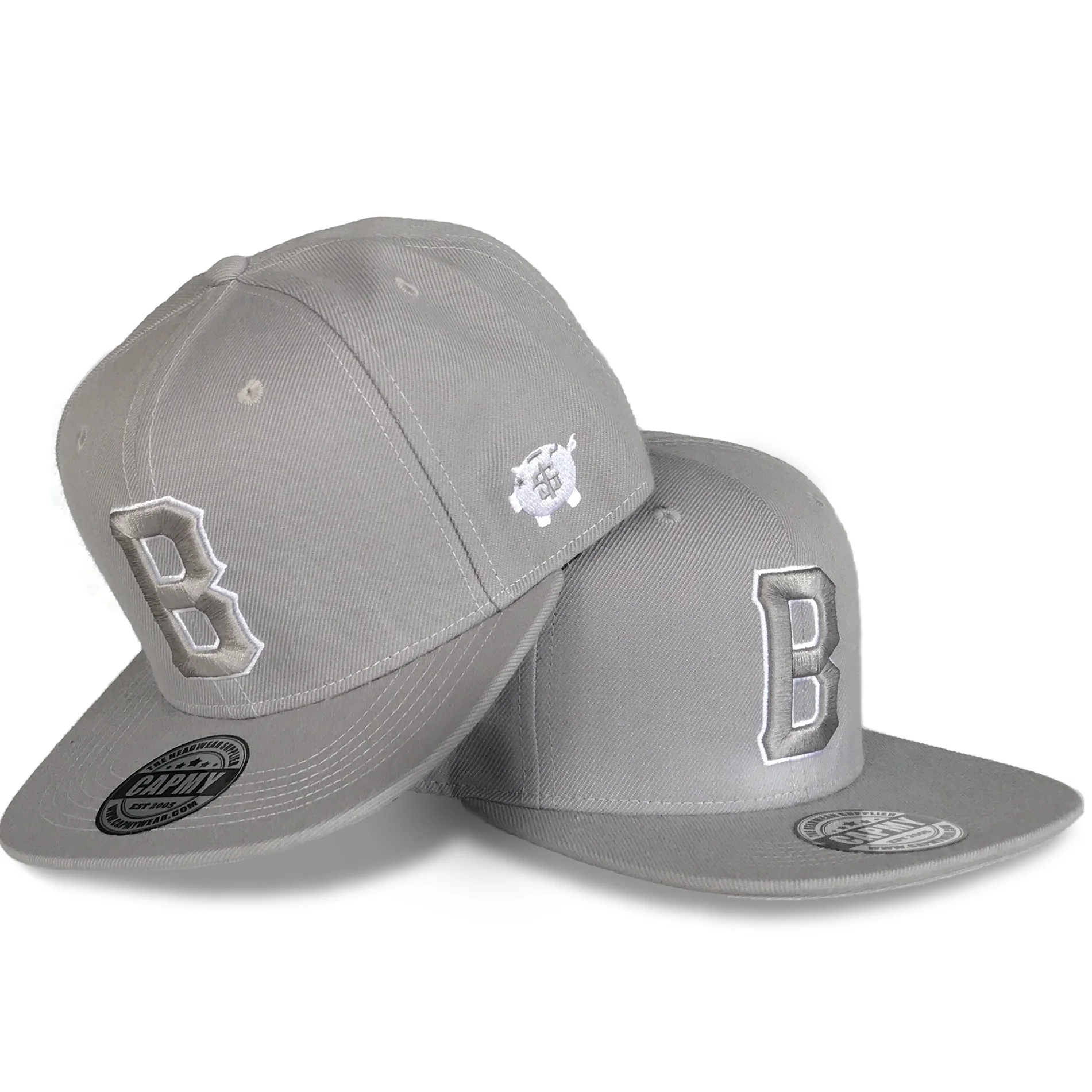 Customized Structured Big Fashion Flat Grey Gray Hats 3D Puff Popular Gorras Mens Sports Wholesale 6 Panel Snapback Caps