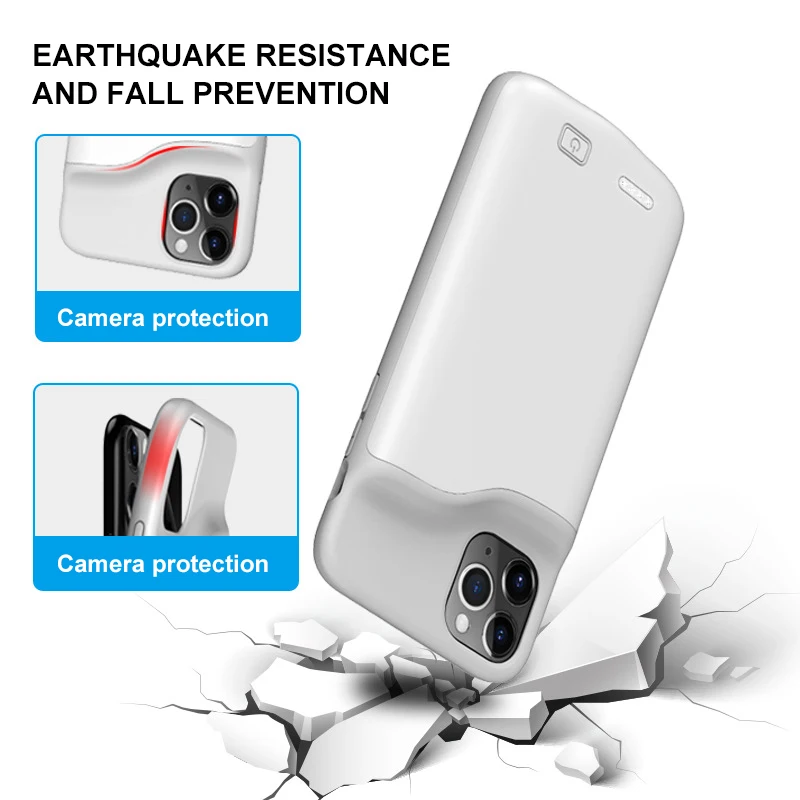 
Silicone Smart Battery Case For Iphone 11 Pro Max 5500Mah Backup Wireless Power Bank Battery Phone Case 