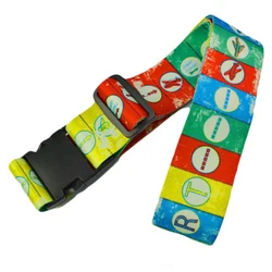 Customized Adjustable Heat Transfer Printing Polyester Luggage Safety Belt, Luggage Safety Strap