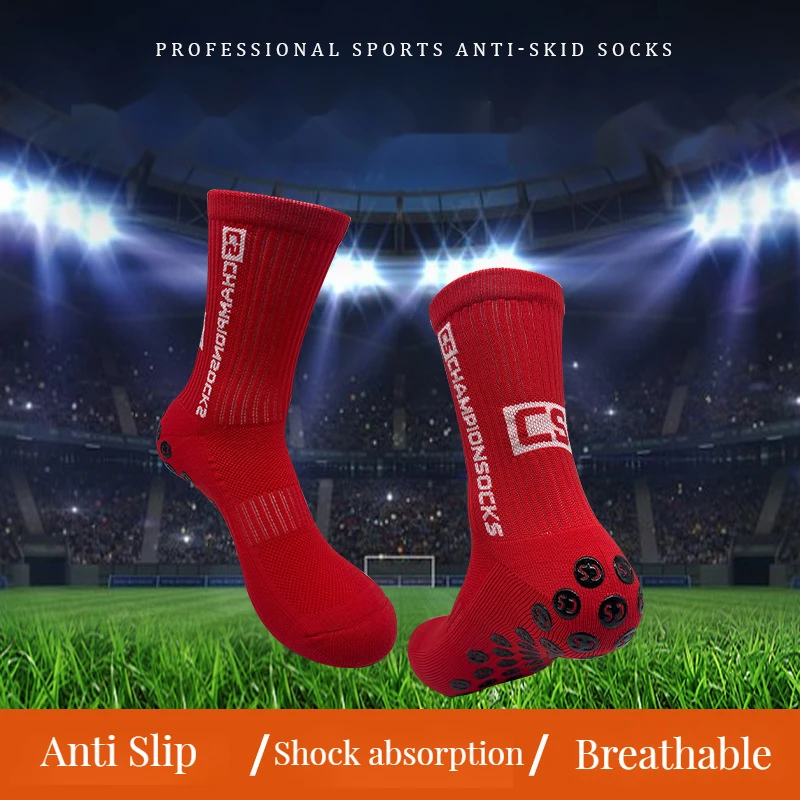 Custom Logo Anti Slip Crew High Thicken Towel Soccer Football Sport Socks