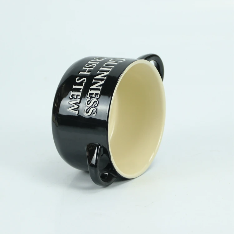 Porcelain Set  Pot And Food Nordic Hot Double Ear Handle Lid Bowls Ceramic Soup Bowl