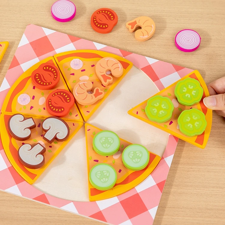 Pretend Play Kitchen Accessories early educational wooden kids cooking pizza toy game
